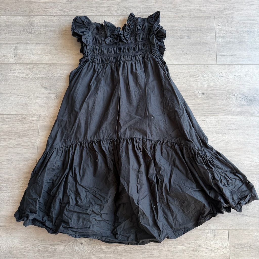 Love The Label Black Poppy Smocked Dress - Size Xs